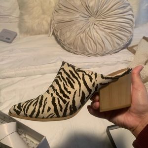 Zebra Heel Mule